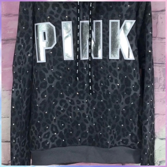 VS PINK Leopard Bling Pullover